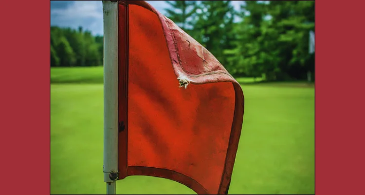 red golf flags